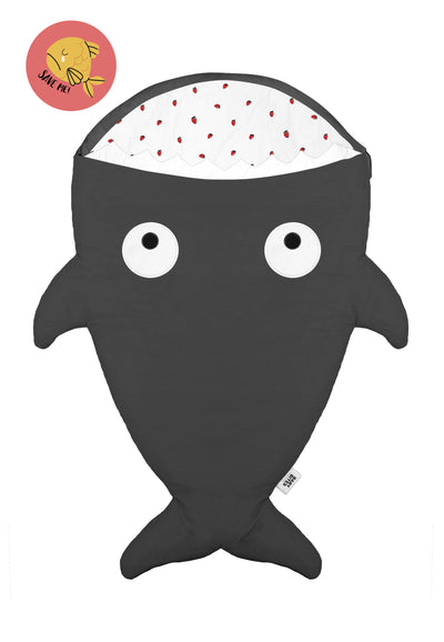 Saco Tiburón Gris para bebé - Fresas (Marcas exterior ojos)