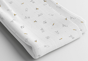 Mini Muslin 100% cotton - Cute bunnies print