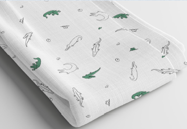 Mini Muslin 100% cotton - Crocodile print