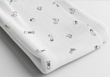 Mini Muslin 100% cotton - Funny dachshund print