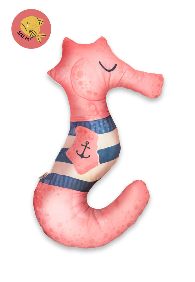 Cojín maternidad - Caballito de Mar - tara en el tejido