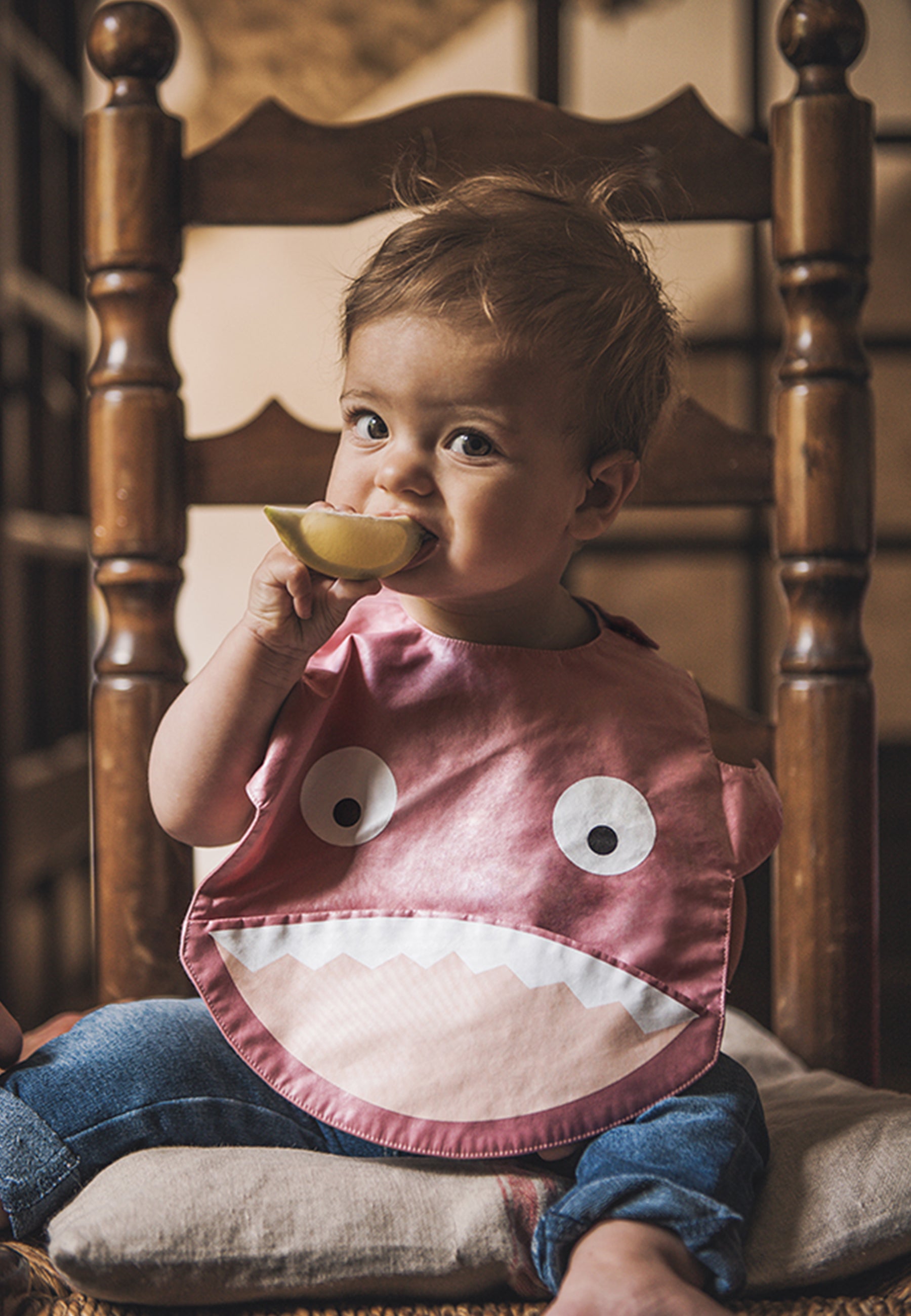 Pink Shark Waterproof Bib