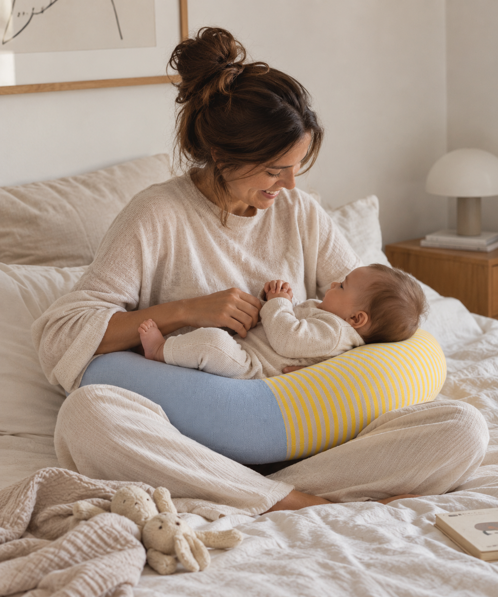 Cojín de Lactancia Baby Bites – Rojo & Azul