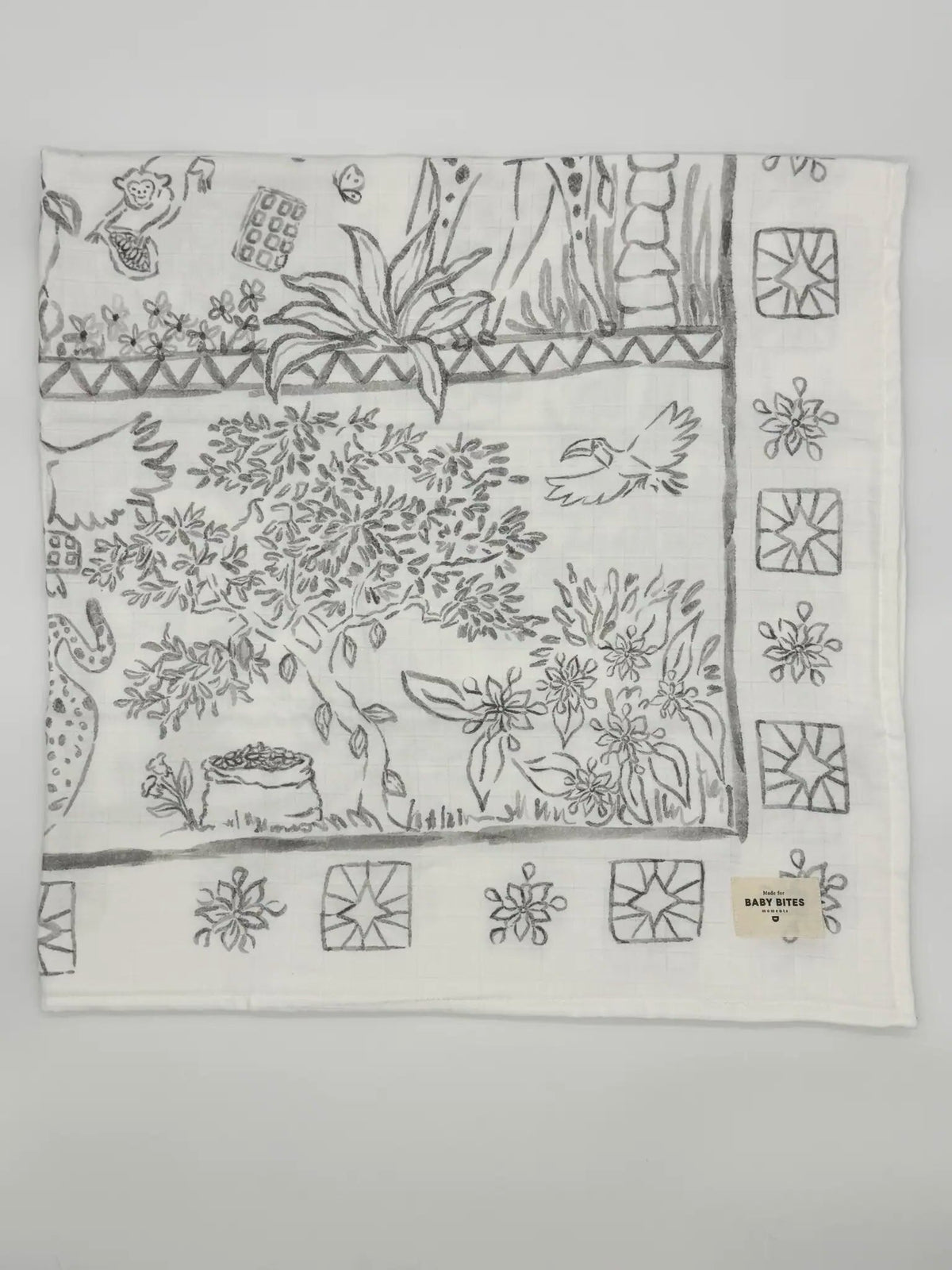 Chocolate Jungle Muslin Bambo