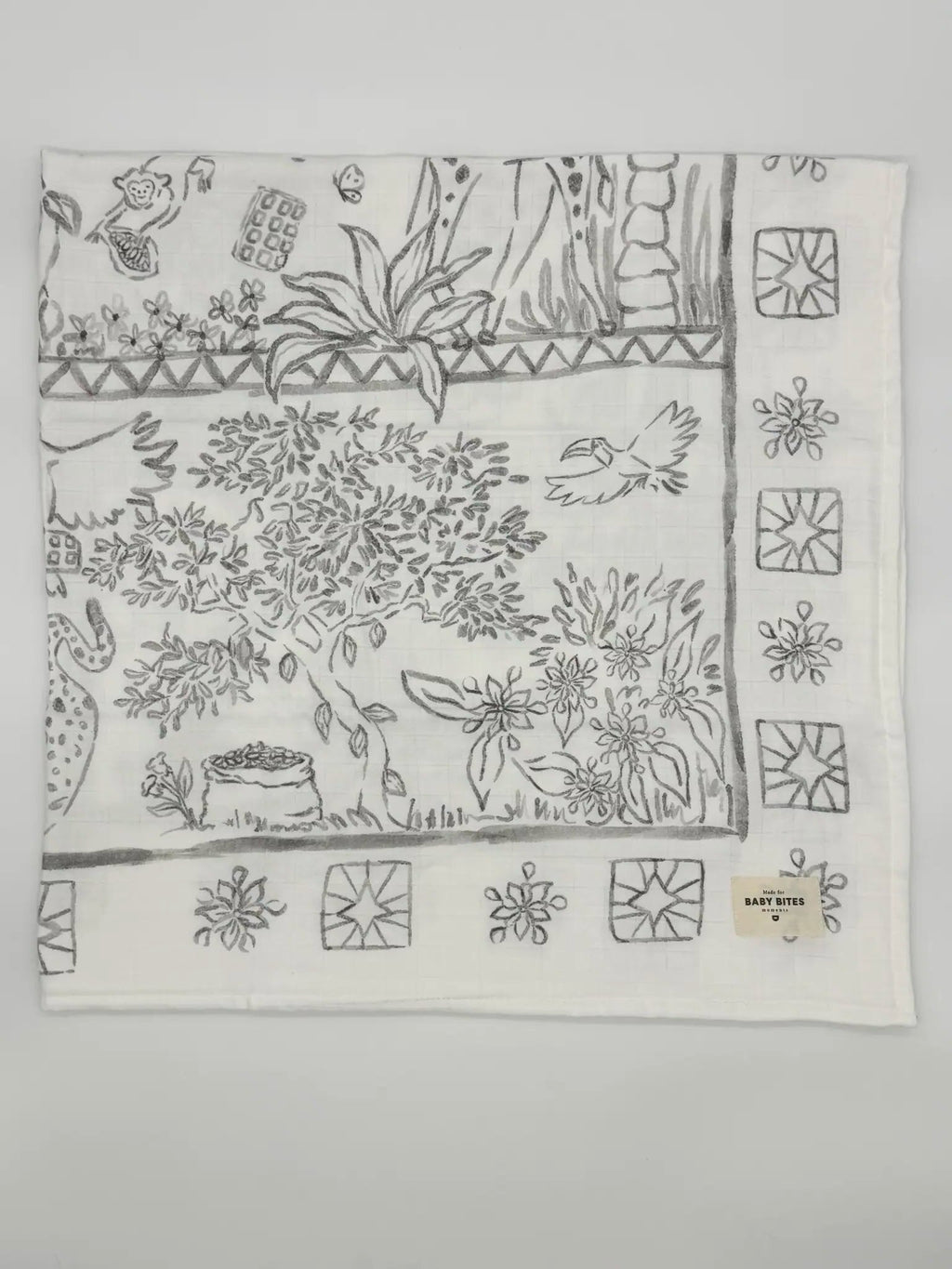 Chocolate Jungle Muslin Bambo
