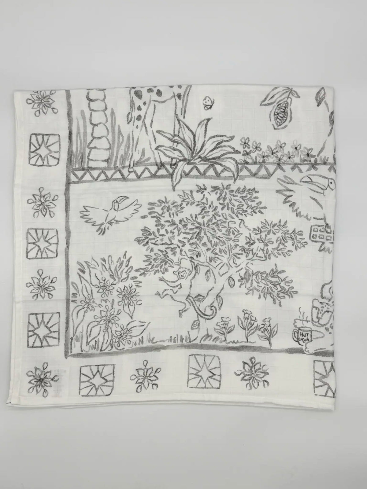 Chocolate Jungle Muslin Bambo