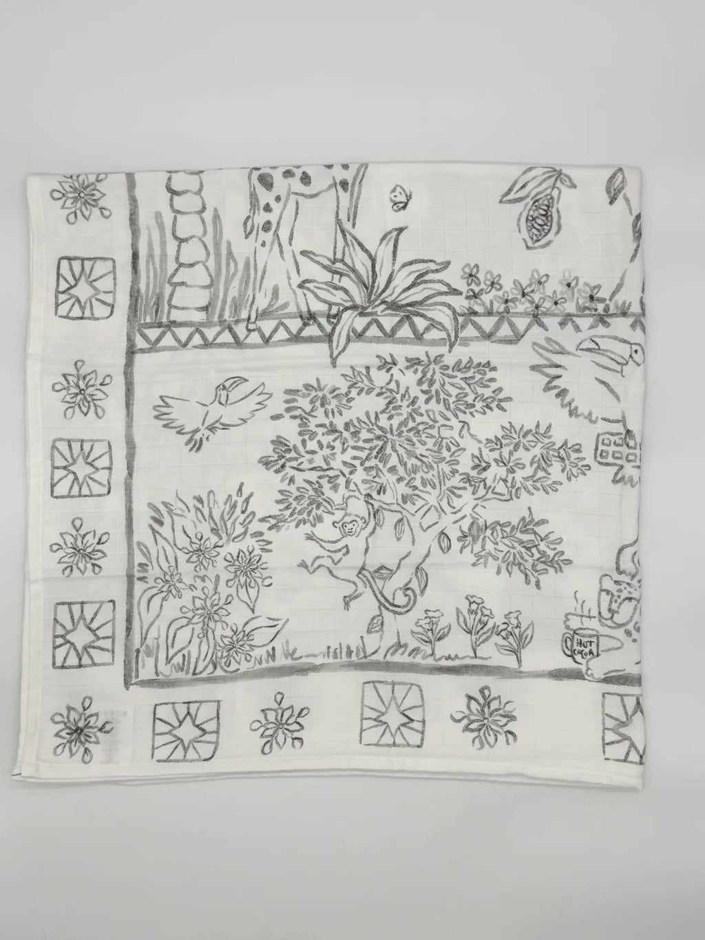 Chocolate Jungle Muslin Bambo