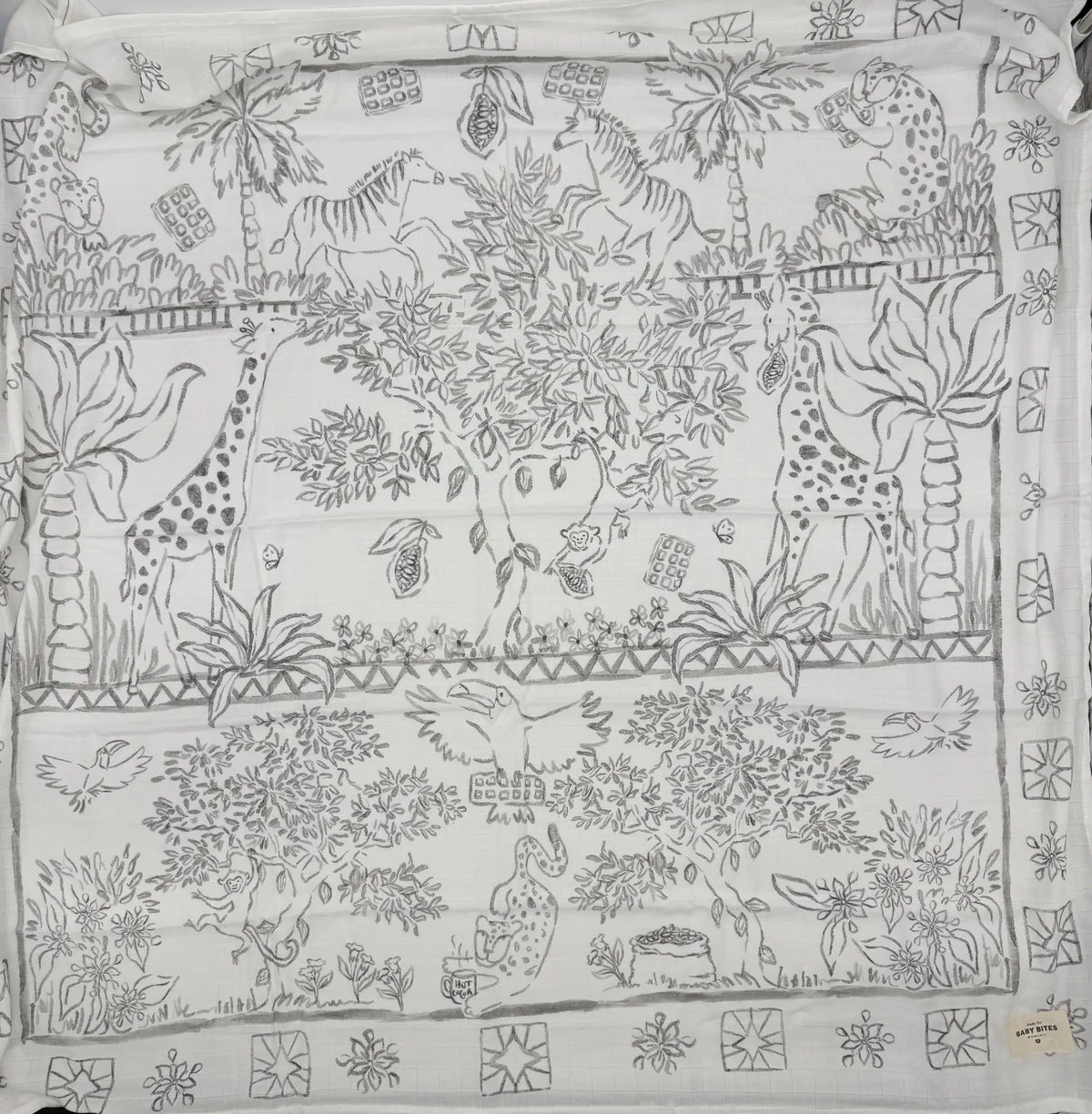 Chocolate Jungle Muslin Bambo