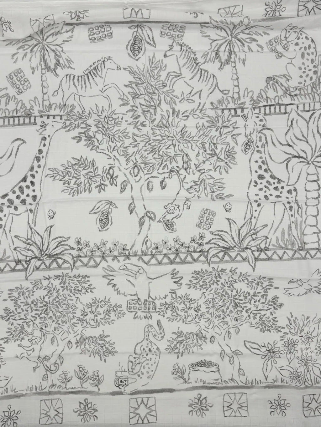 Chocolate Jungle Muslin Bambo