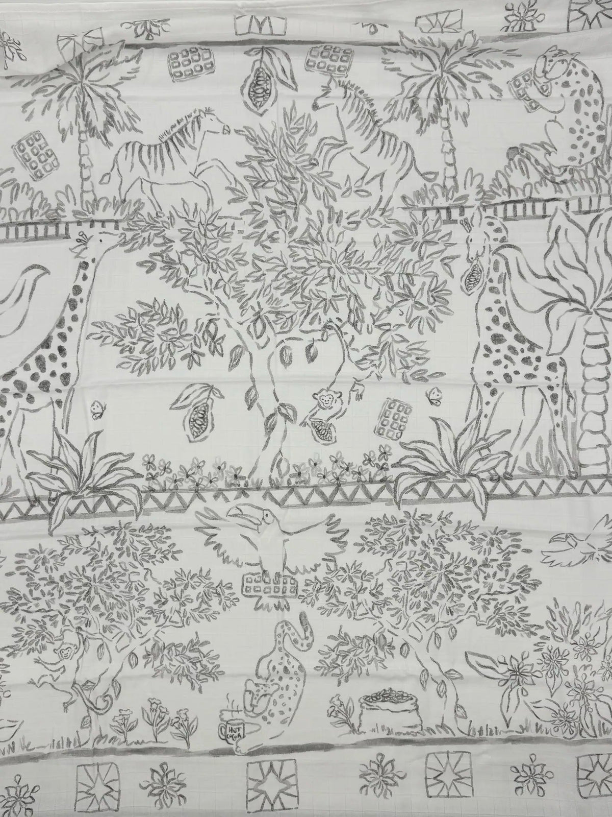 Chocolate Jungle Muslin Bambo