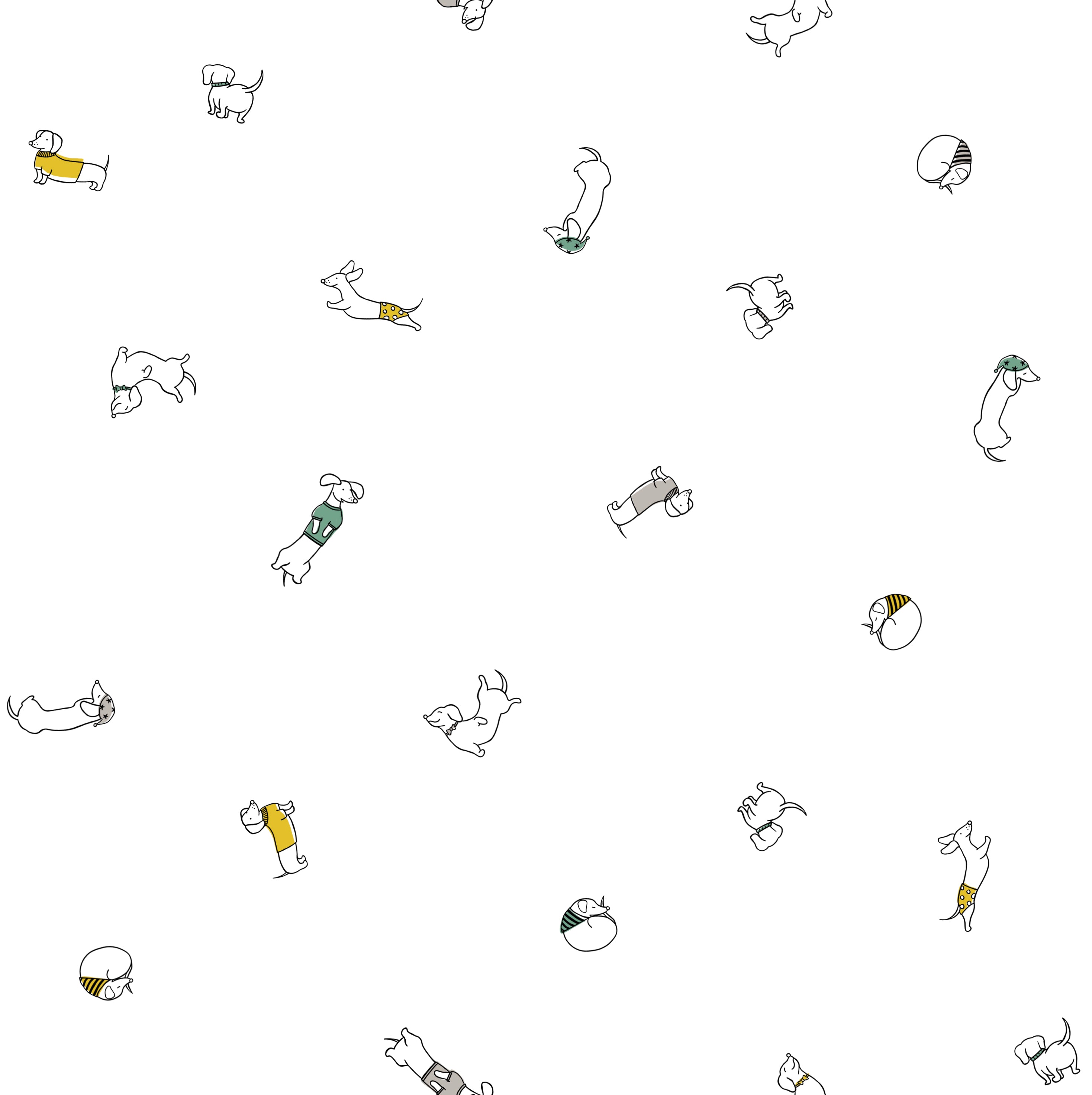 Muselina 100% algodón - Estampado funny teckel