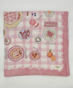 Baby Bites Strawberry House baby muslin with strawberry picnic pattern