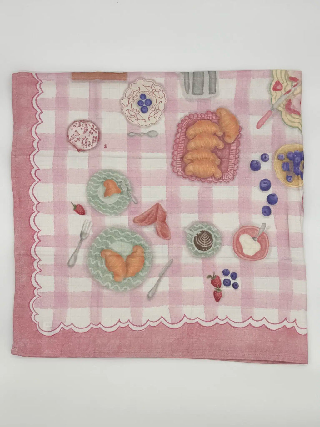Baby Bites Strawberry House baby muslin with strawberry picnic pattern1