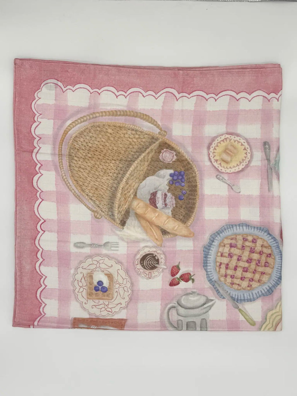 Baby Bites Strawberry House baby muslin with strawberry picnic pattern3