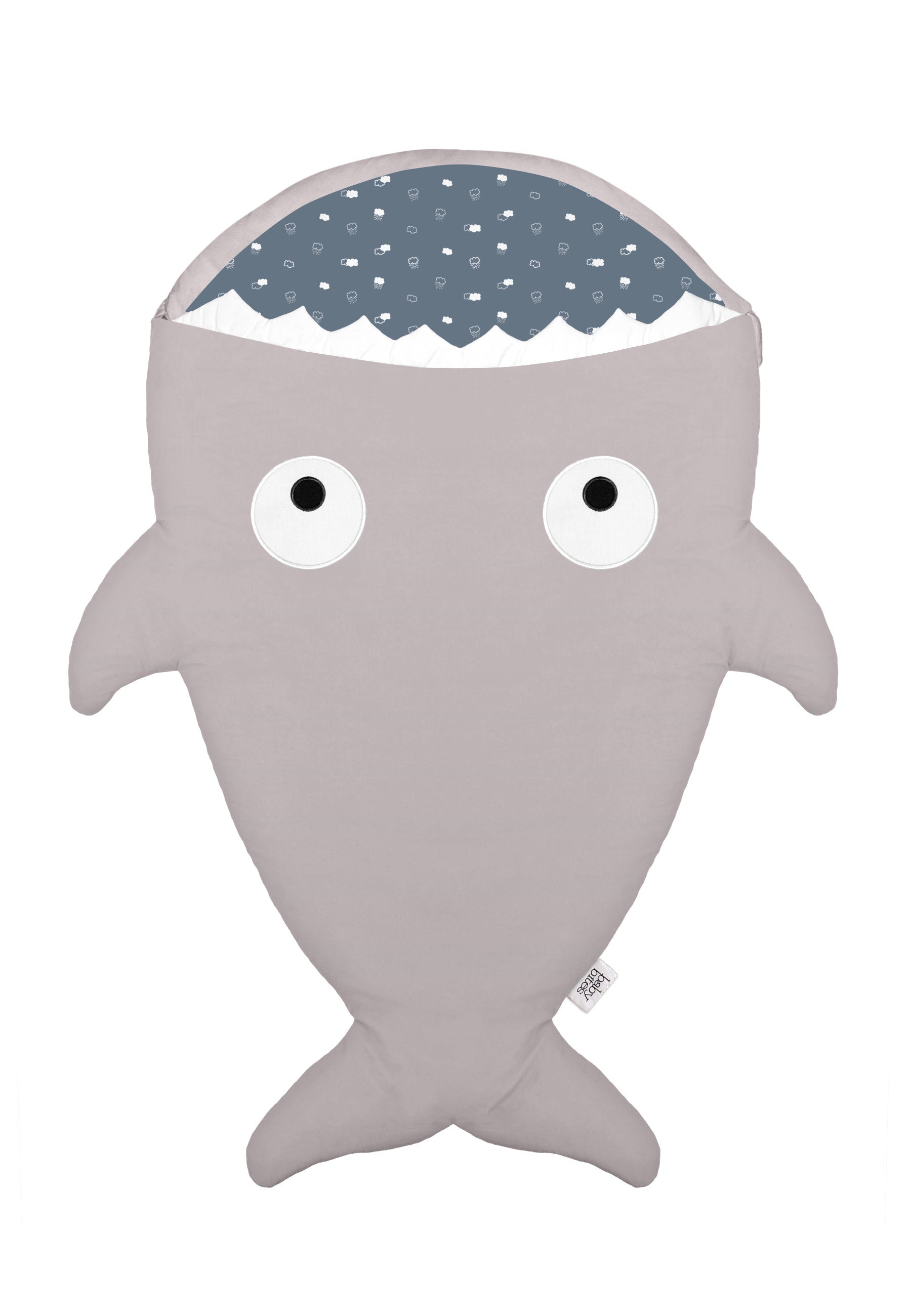 Saco Tiburón para bebé - Gris Piedra - Nubes azules