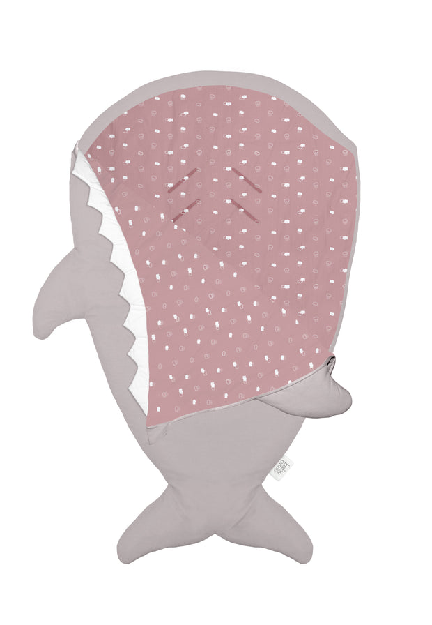 Saco Tiburón para bebé - Gris Piedra - Nubes Rosas