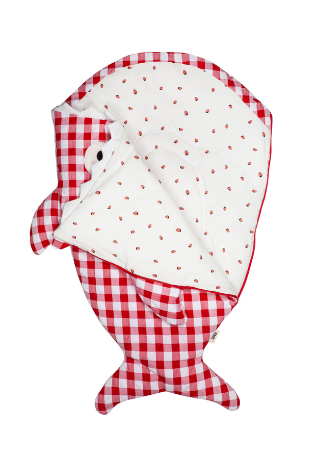 Saco Tiburón para bebé  Edición Limitada - Vichy Rojo - Fresas