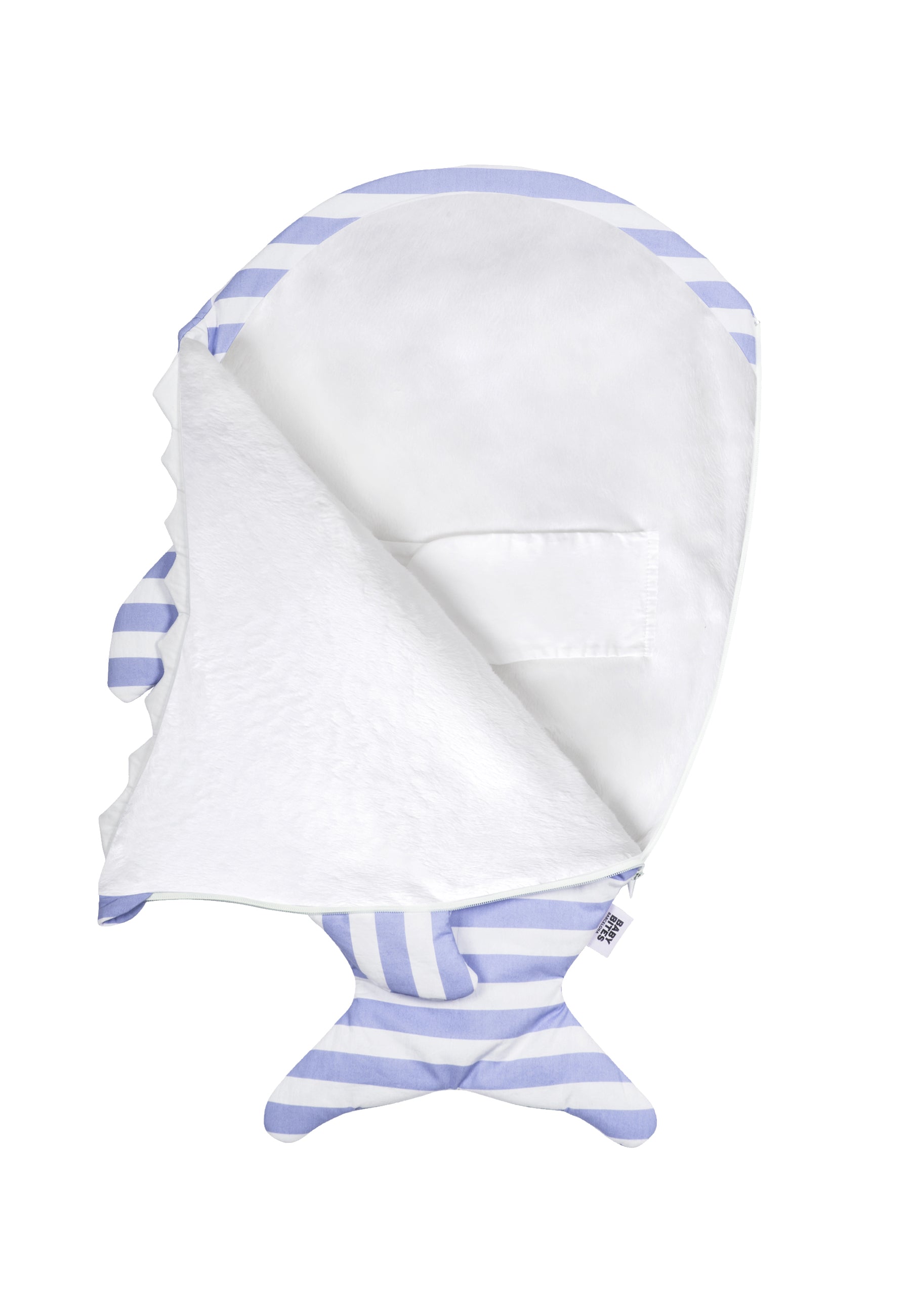 Shark Sleeping Bag for Newborns - Blue Stripes