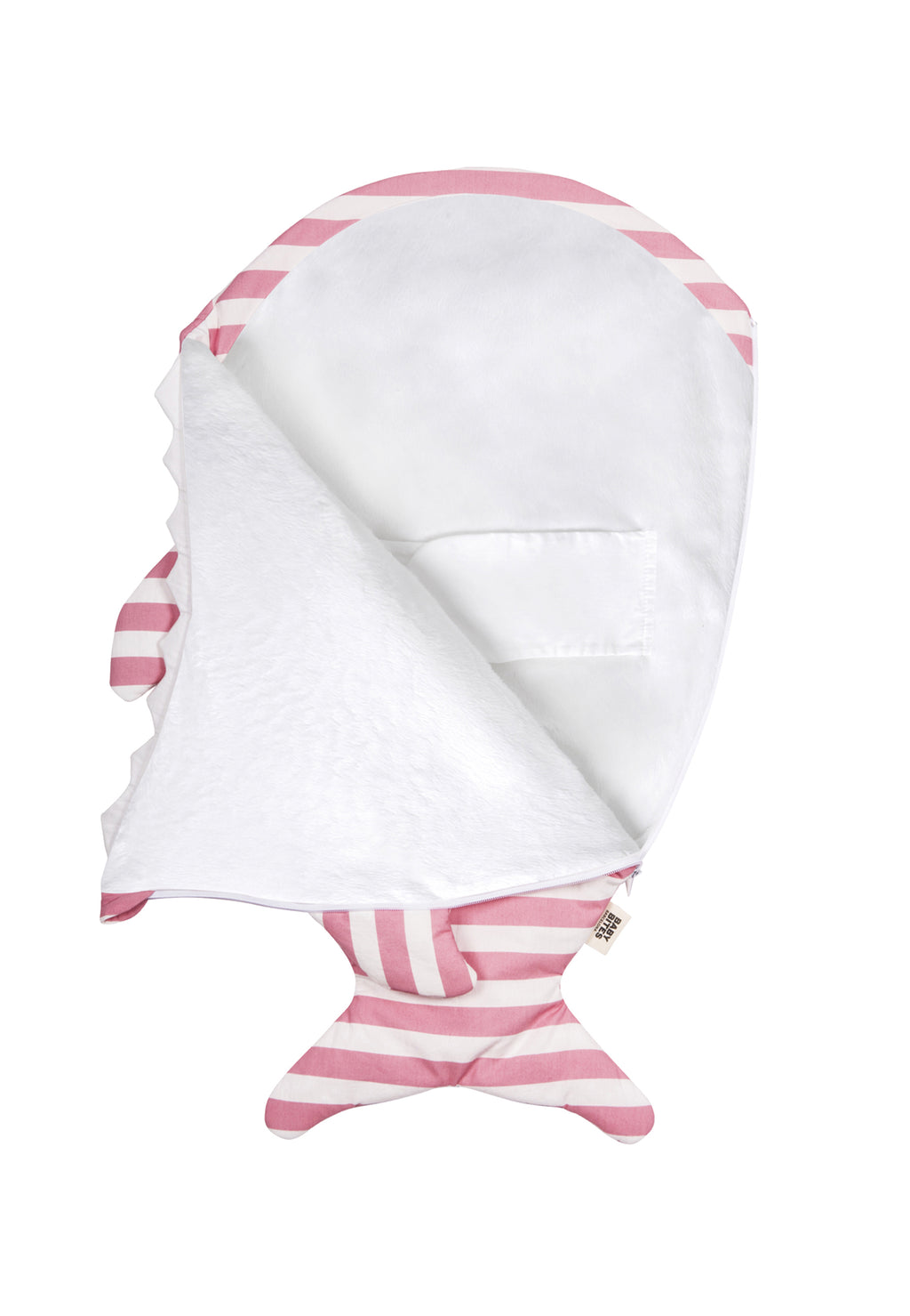 Shark Sleeping Bag for Newborns - Pink Stripes