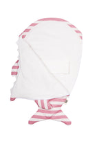 Shark Sleeping Bag for Newborns - Pink Stripes