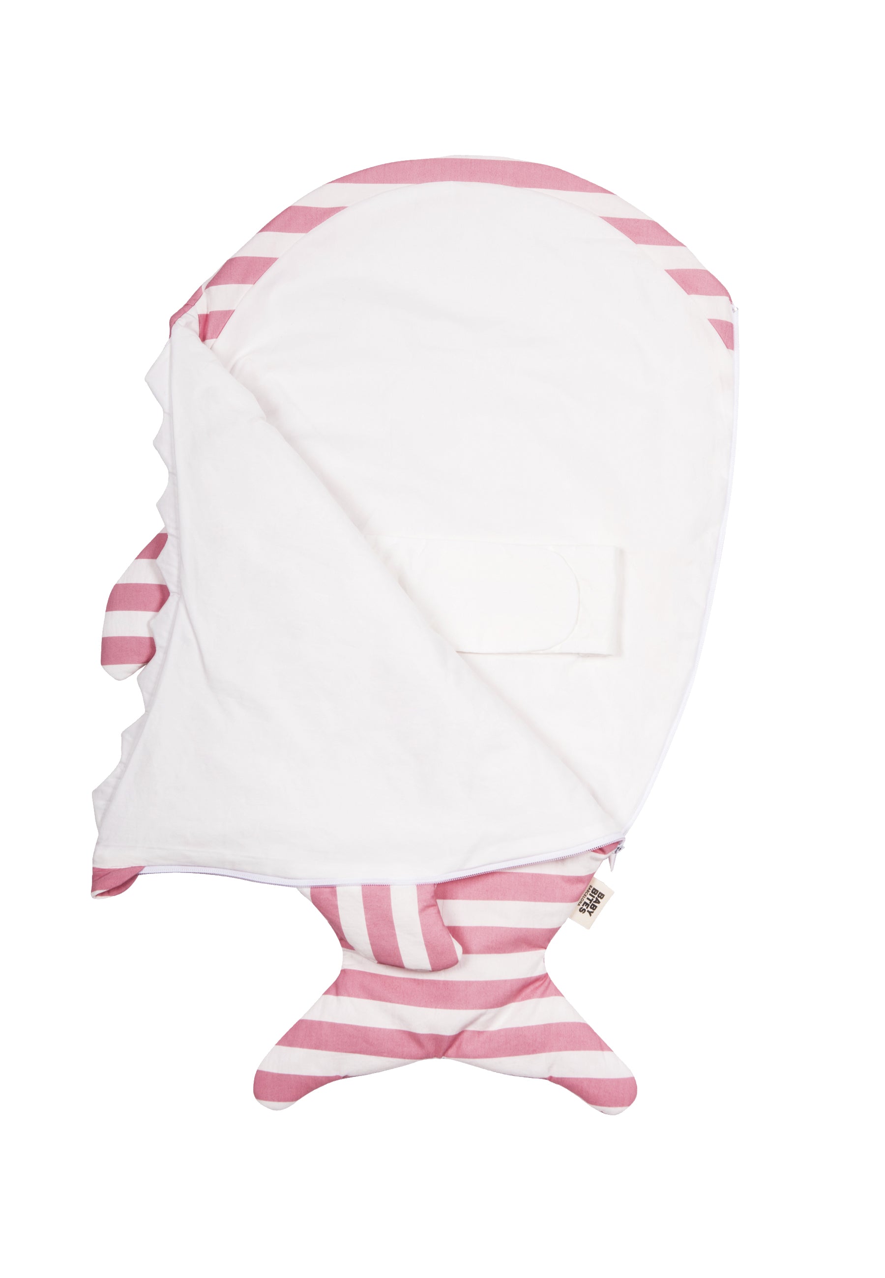 Shark Sleeping Bag for Newborns - Pink Stripes
