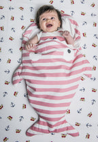 Shark Sleeping Bag for Newborns - Pink Stripes