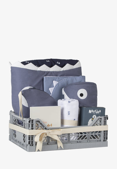 Cesta Regalo Grande - Bebé Azul Pizarra