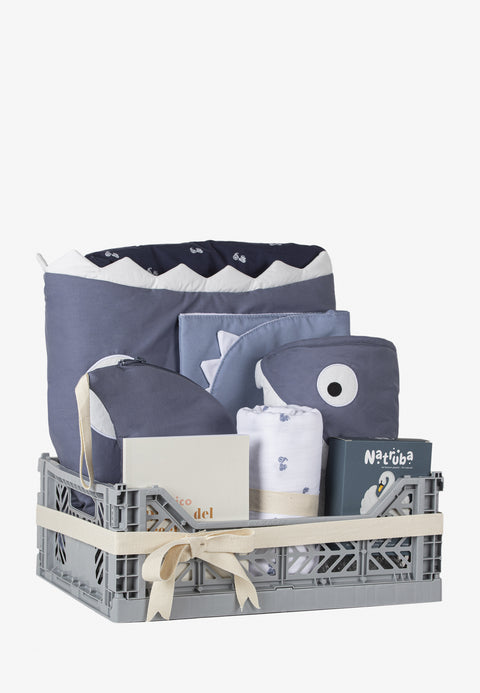 Cesta Regalo Grande - Bebé Azul Pizarra